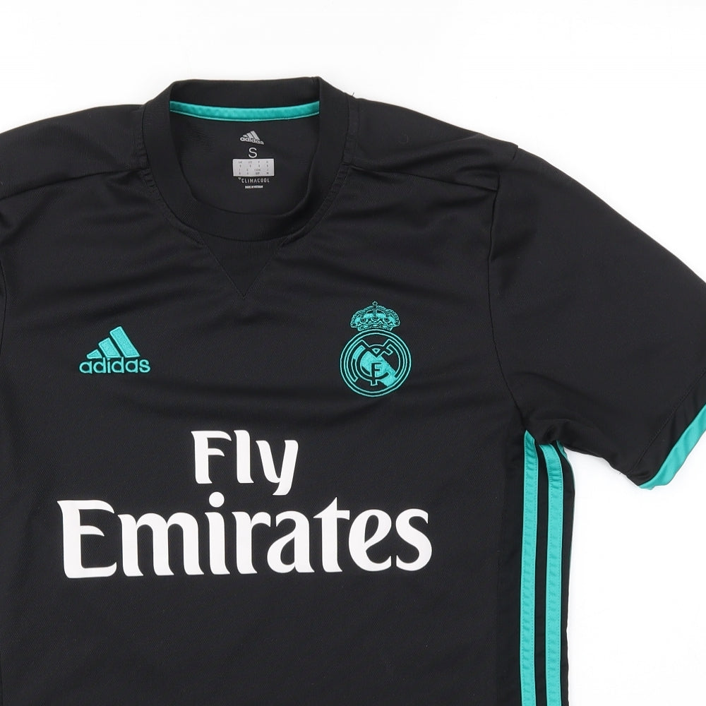adidas Boys Black   Basic T-Shirt Size S