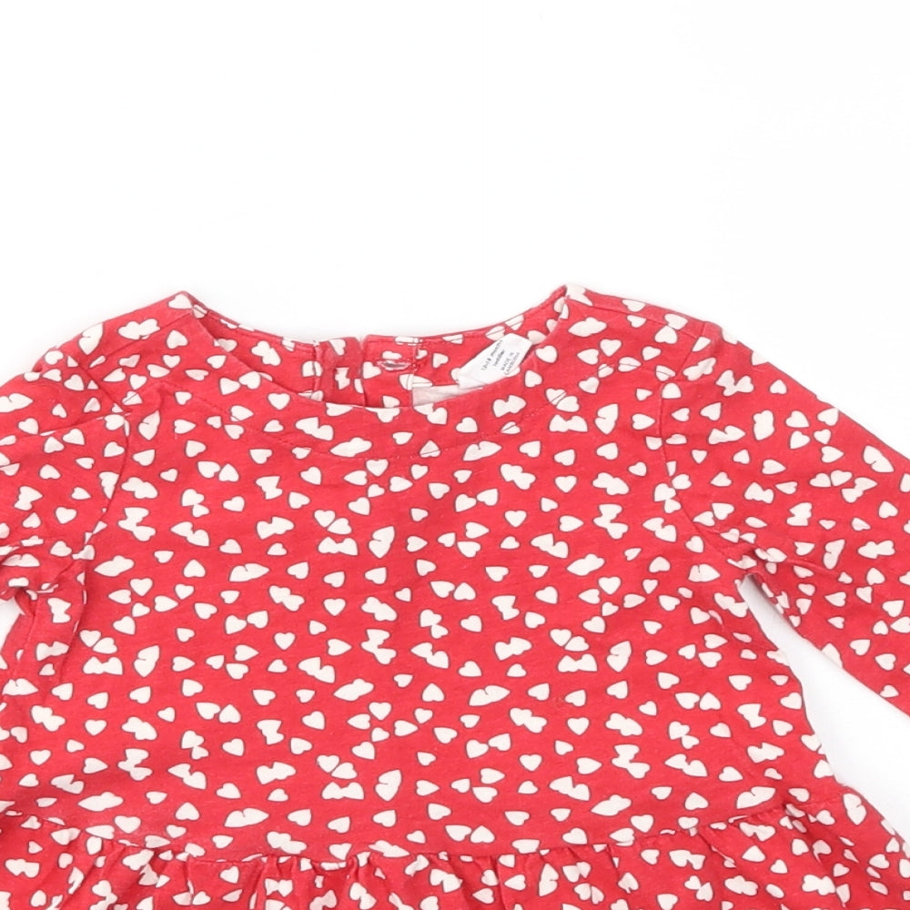 Gap Girls Red Geometric  Fit & Flare  Size 12-18 Months