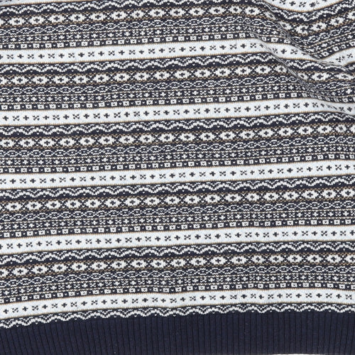 F&F Mens Blue Argyle/Diamond  Pullover Sweatshirt Size L
