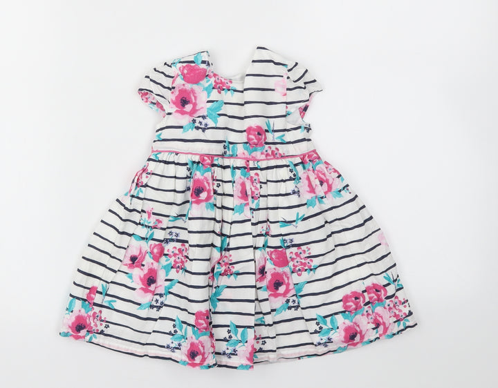 George Girls Multicoloured Striped Fit & Flare Size 6-9 Months