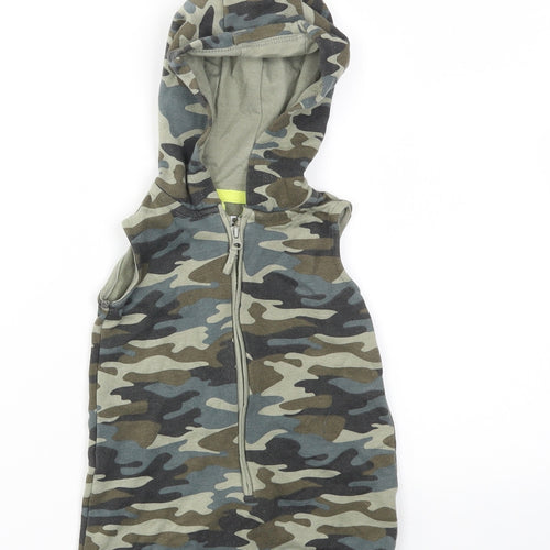F&F Boys Green Camouflage  Dungaree One-Piece Size 3-6 Months