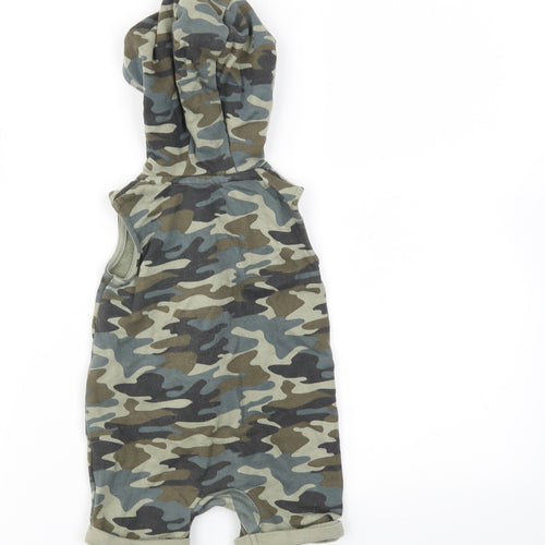 F&F Boys Green Camouflage  Dungaree One-Piece Size 3-6 Months