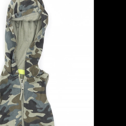 F&F Boys Green Camouflage  Dungaree One-Piece Size 3-6 Months