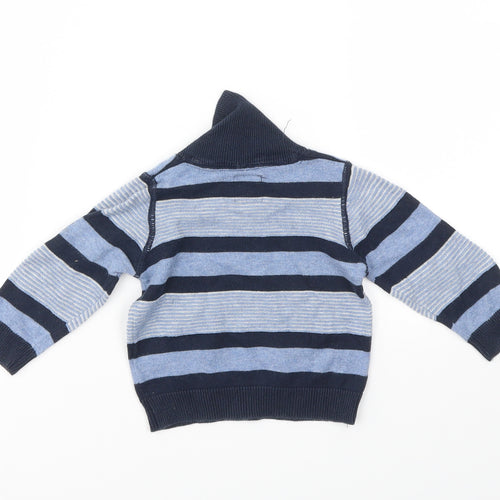 Earlydays Boys Blue Striped  Pullover Jumper Size 0-3 Months