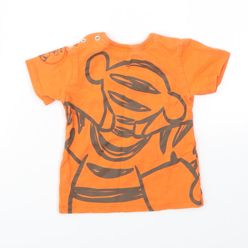 George Boys Orange Animal Print  Basic T-Shirt Size 6-9 Months