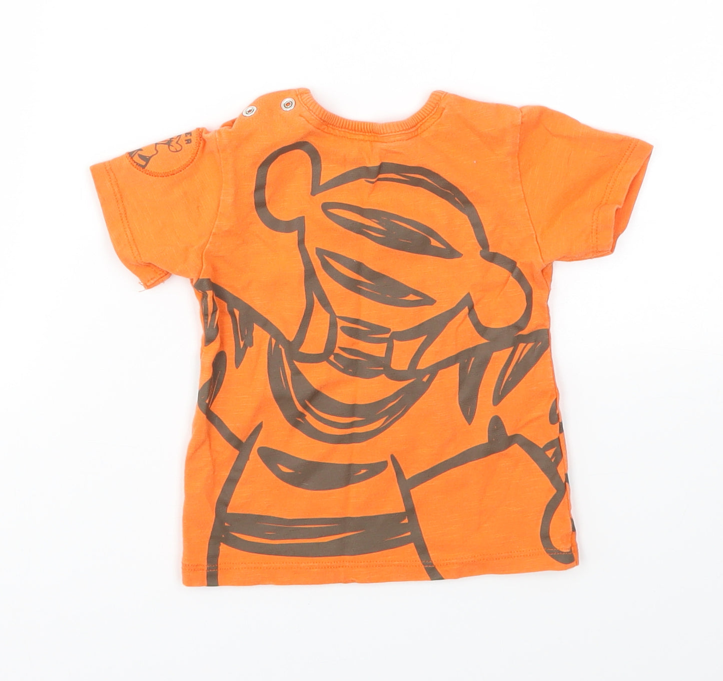 George Boys Orange Animal Print  Basic T-Shirt Size 6-9 Months