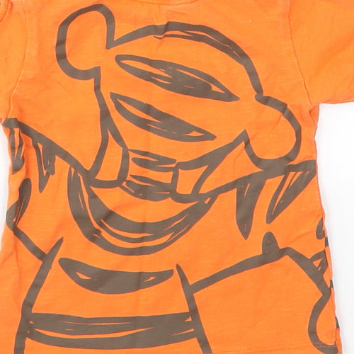 George Boys Orange Animal Print  Basic T-Shirt Size 6-9 Months