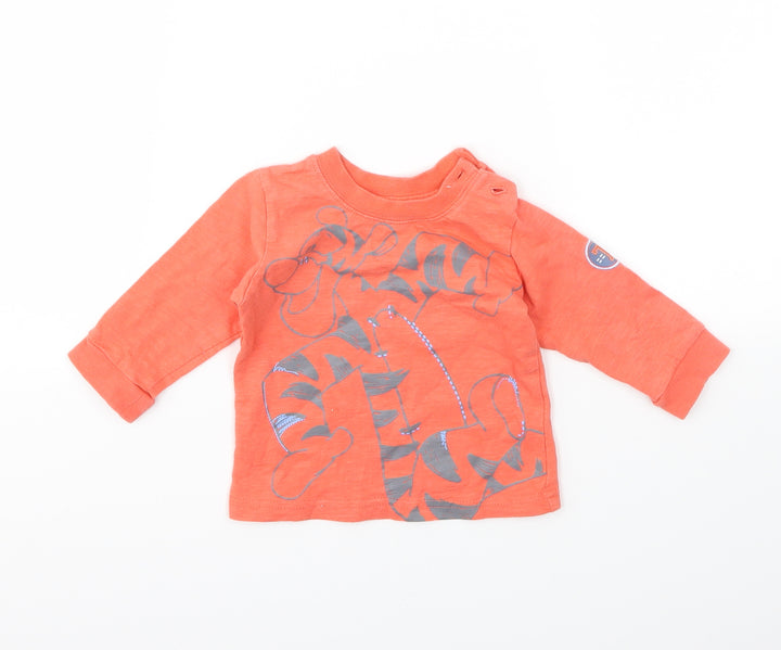 George Girls Red Animal Print  Basic T-Shirt Size 3-6 Months