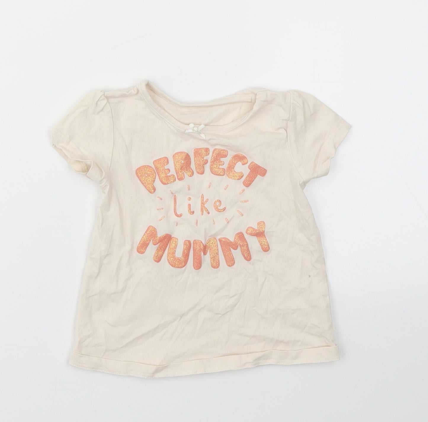 George Girls Ivory   Basic T-Shirt Size 9-12 Months