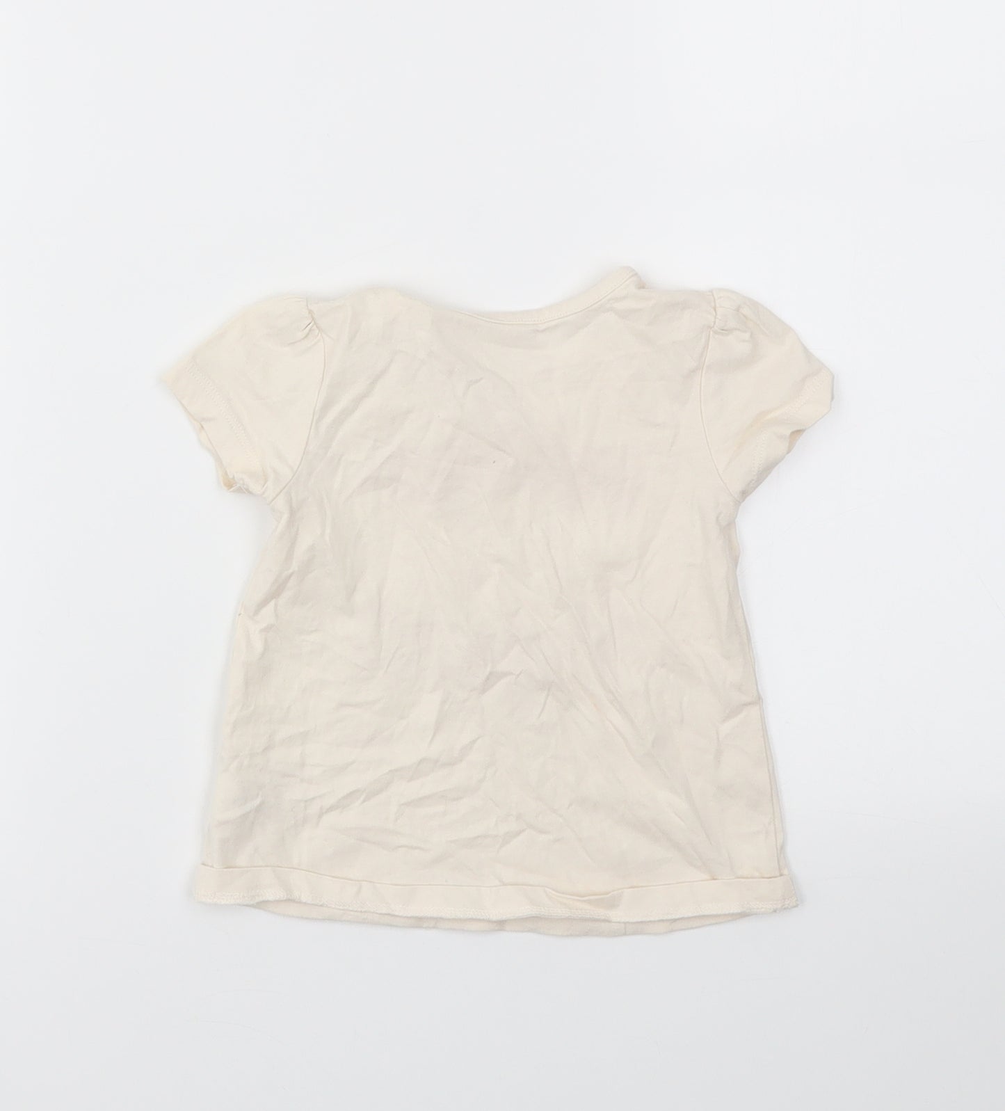 George Girls Ivory   Basic T-Shirt Size 9-12 Months