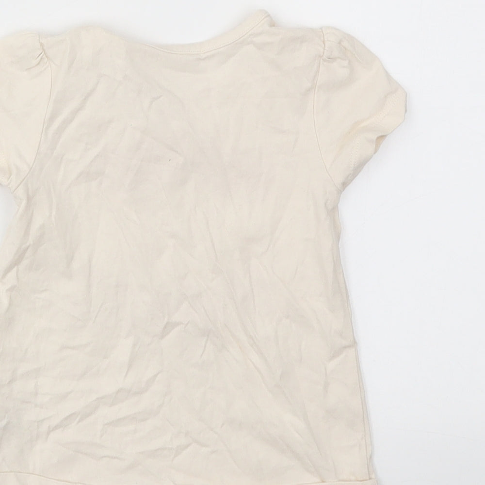 George Girls Ivory   Basic T-Shirt Size 9-12 Months