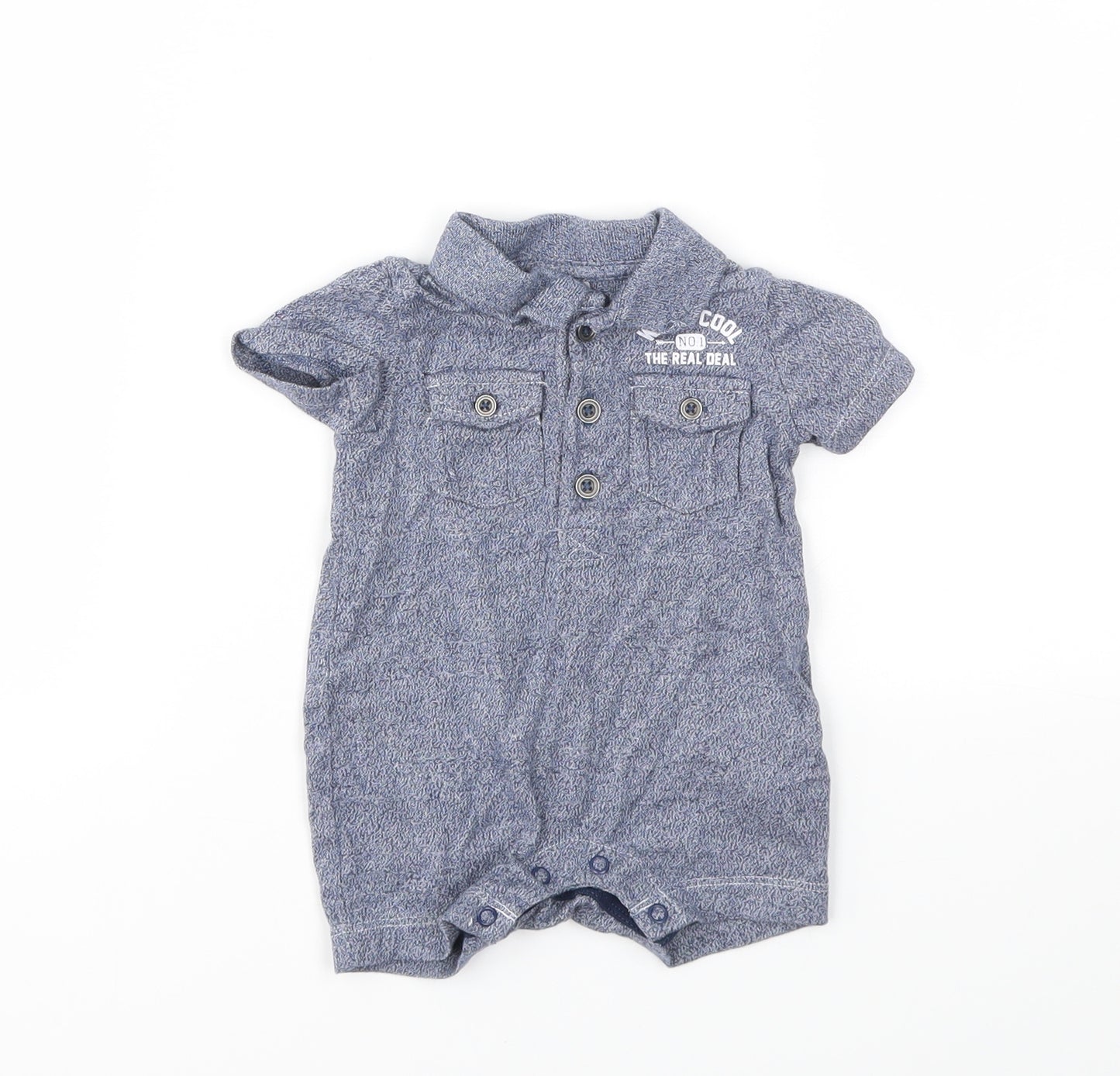 F&F Boys Blue   Babygrow One-Piece Size 0-3 Months