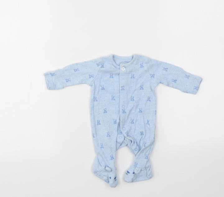 M Boys Blue Geometric Babygrow One-Piece Size Newborn