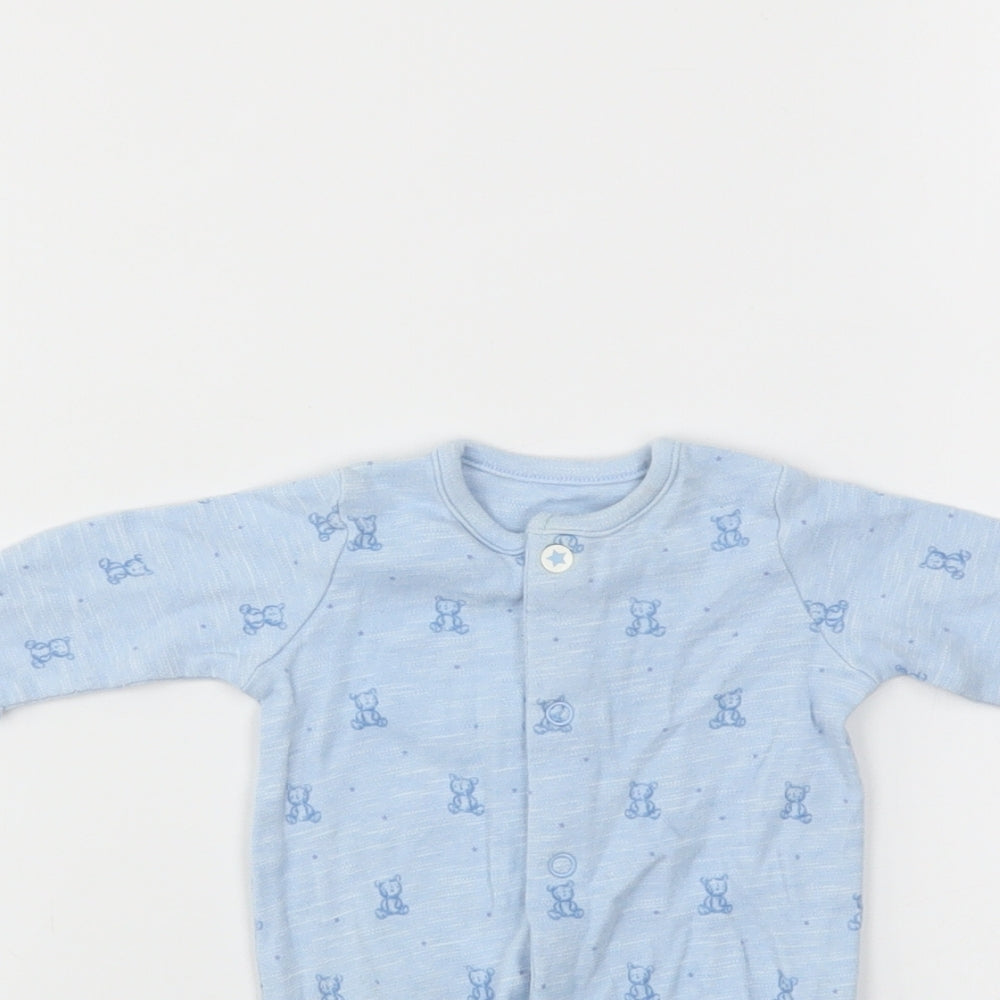 M Boys Blue Geometric  Babygrow One-Piece Size Newborn