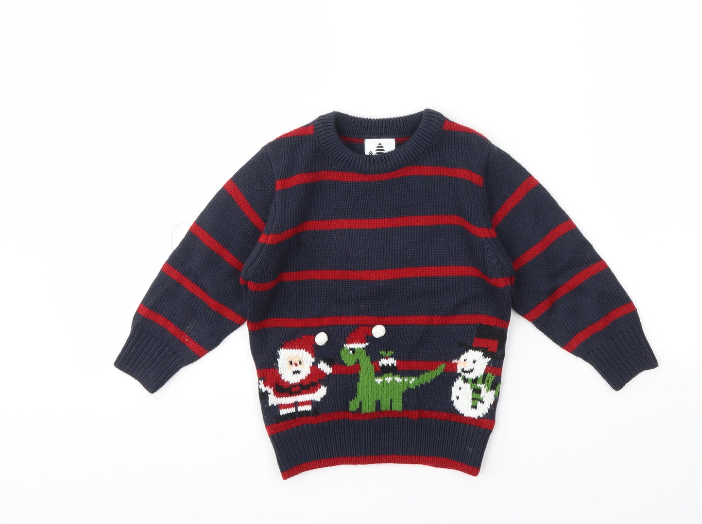 George Girls Multicoloured Striped  Pullover Jumper Size 12-18 Months