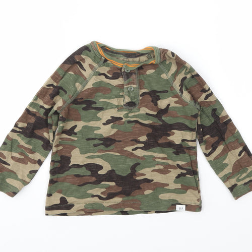 Gap Boys Green Camouflage  Basic T-Shirt Size 3 Years