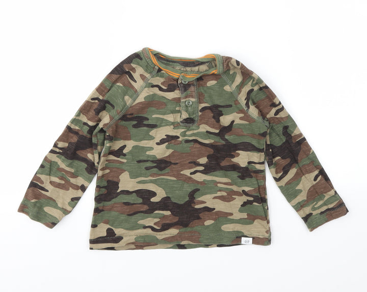 Gap Boys Green Camouflage  Basic T-Shirt Size 3 Years