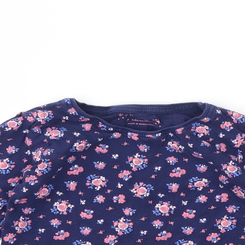 Primark Girls Blue   Basic T-Shirt Size 5-6 Years