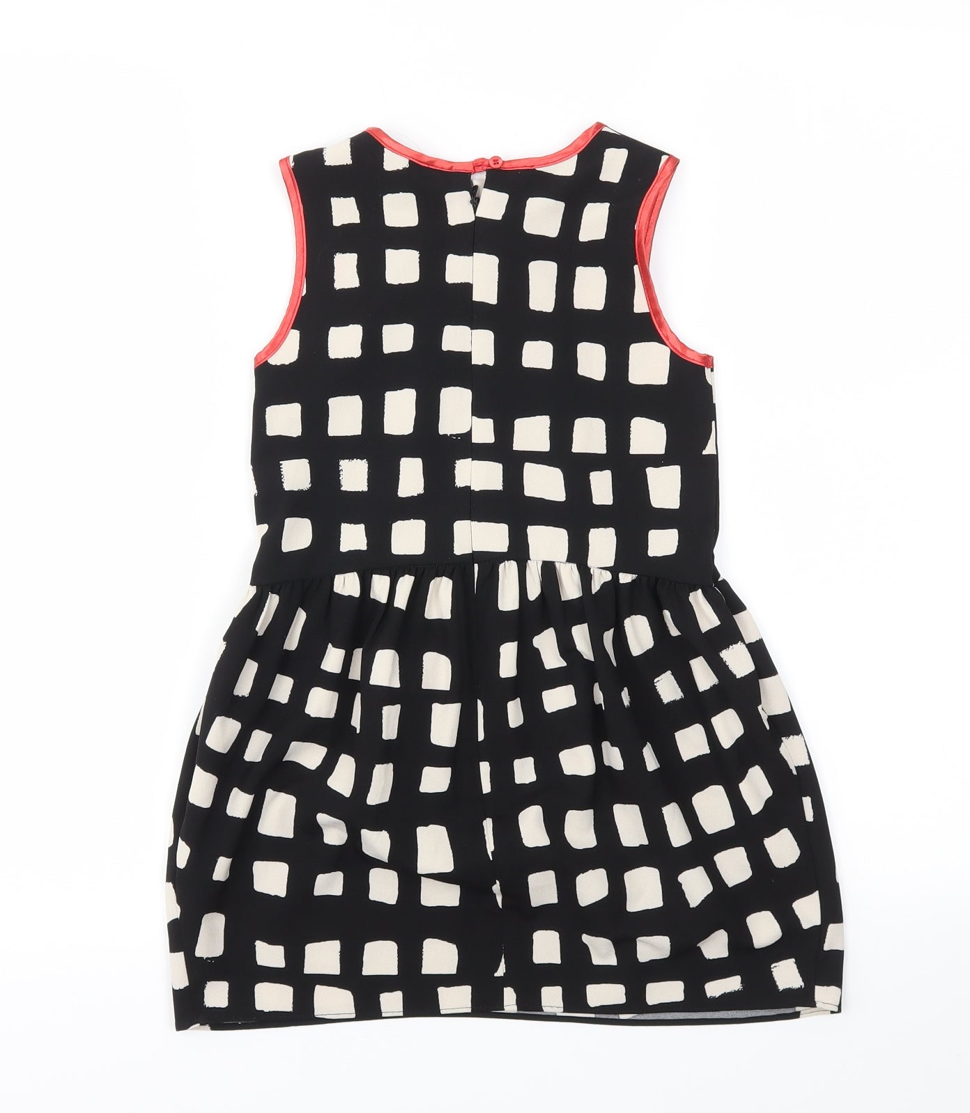 NEXT Girls Black Geometric  Fit & Flare  Size 6 Years