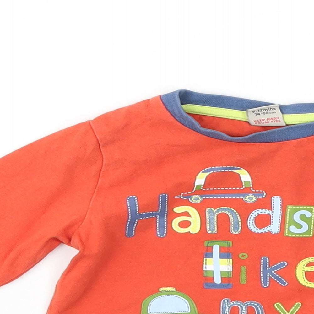 TU Boys Red   Basic T-Shirt Size 9-12 Months