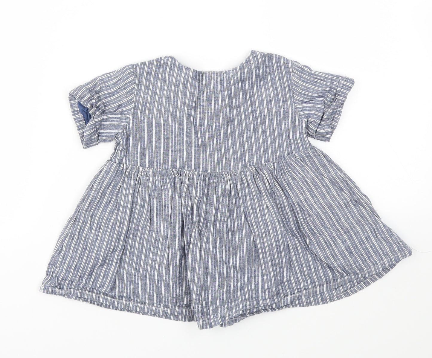 H&M Girls Blue Striped  Fit & Flare  Size 6-9 Months