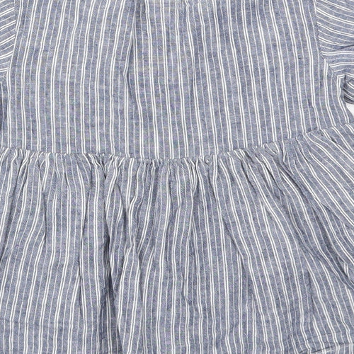 H&M Girls Blue Striped  Fit & Flare  Size 6-9 Months