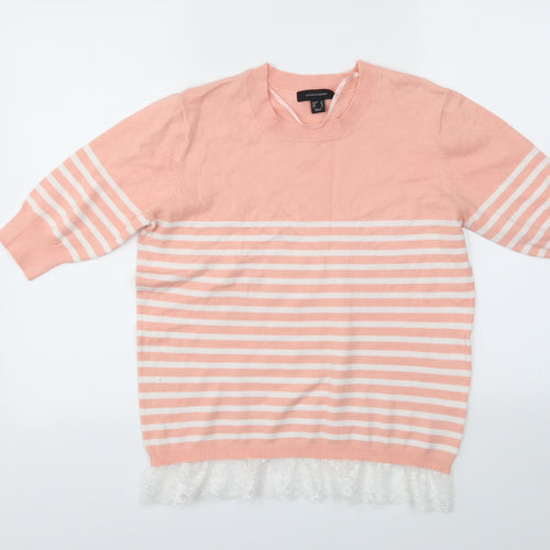 Primark Womens Pink Striped  Pullover Jumper Size 16