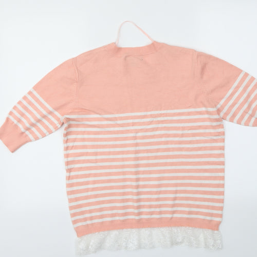 Primark Womens Pink Striped  Pullover Jumper Size 16