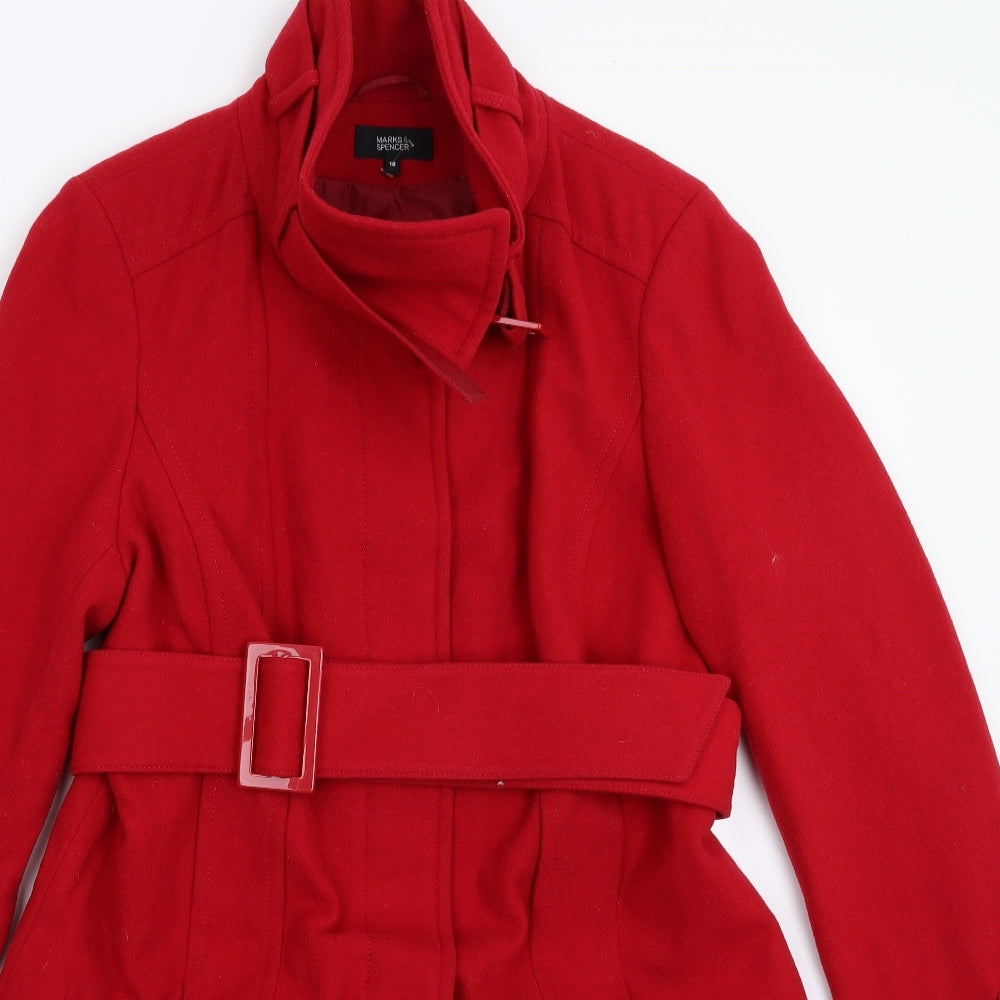 Marks and Spencer Womens Red   Overcoat Coat Size 18