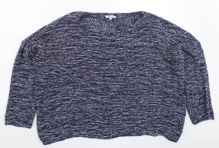 Peacocks Womens Blue Knit Pullover Jumper Size XL - Oversized