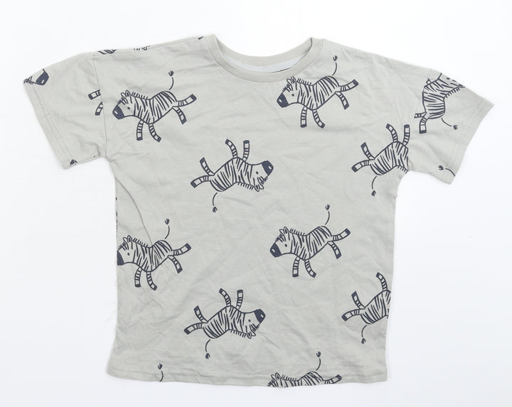 George Boys Grey   Basic T-Shirt Size 5-6 Years