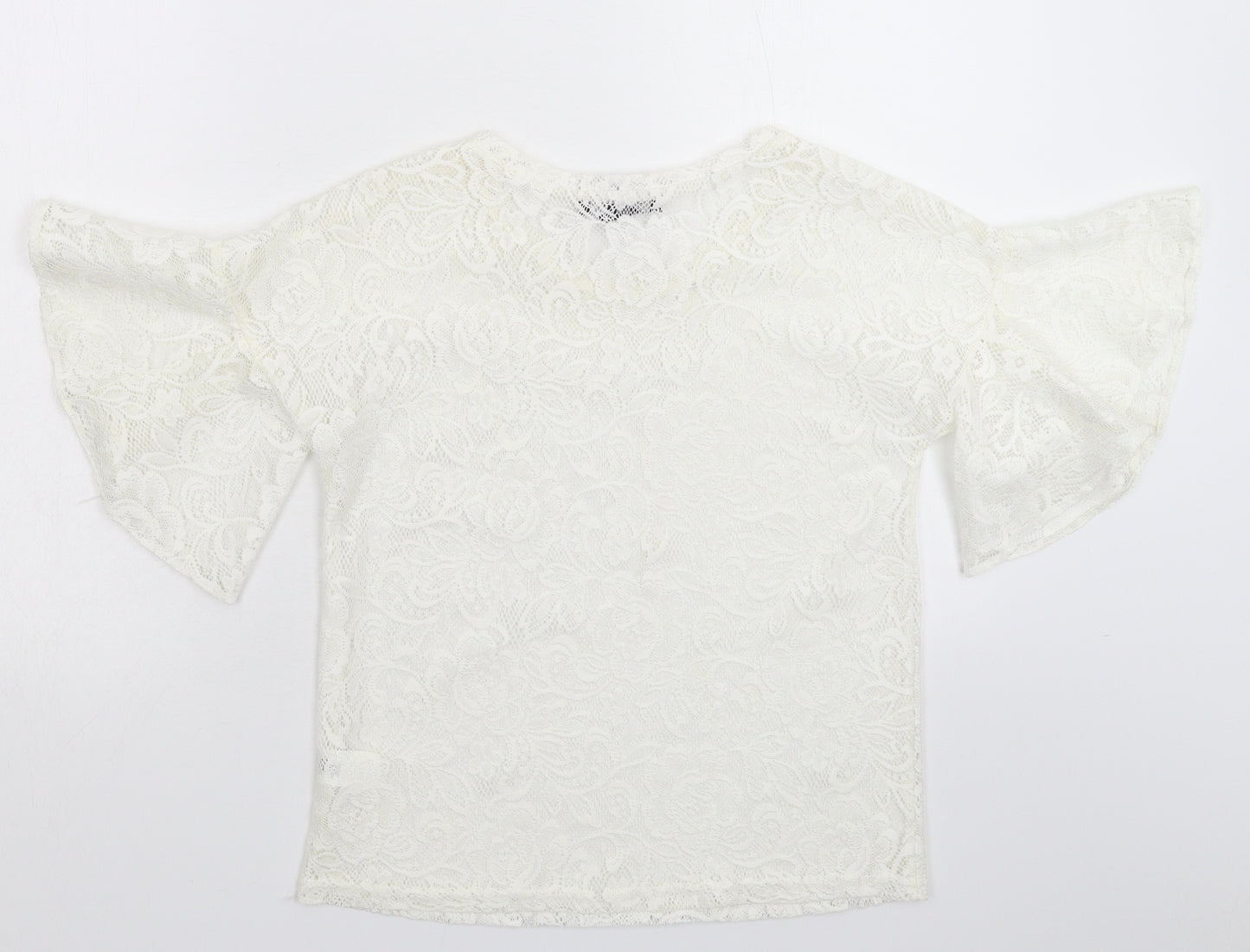 Atmosphere Womens White  Lace Basic Blouse Size 4