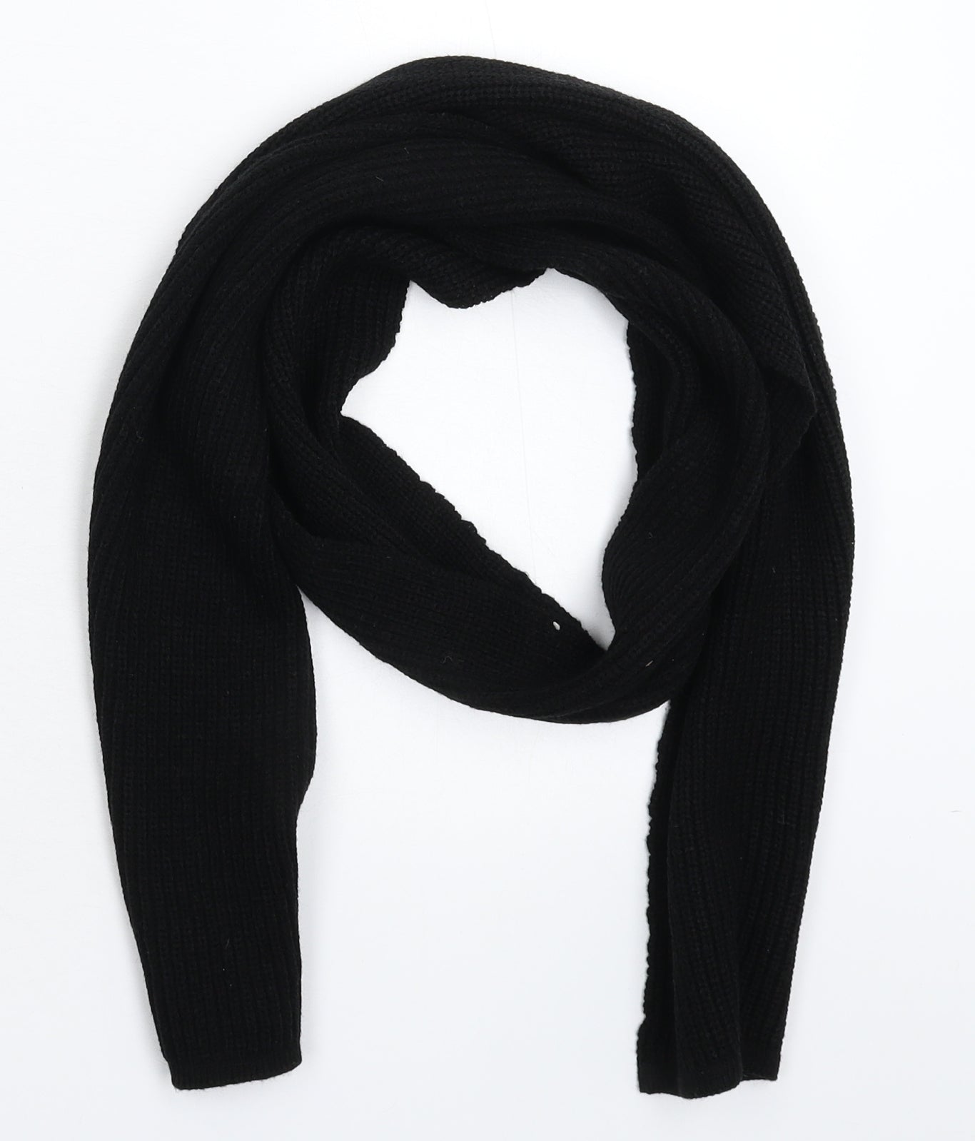 Preworn Unisex Black  Knit Scarf  One Size