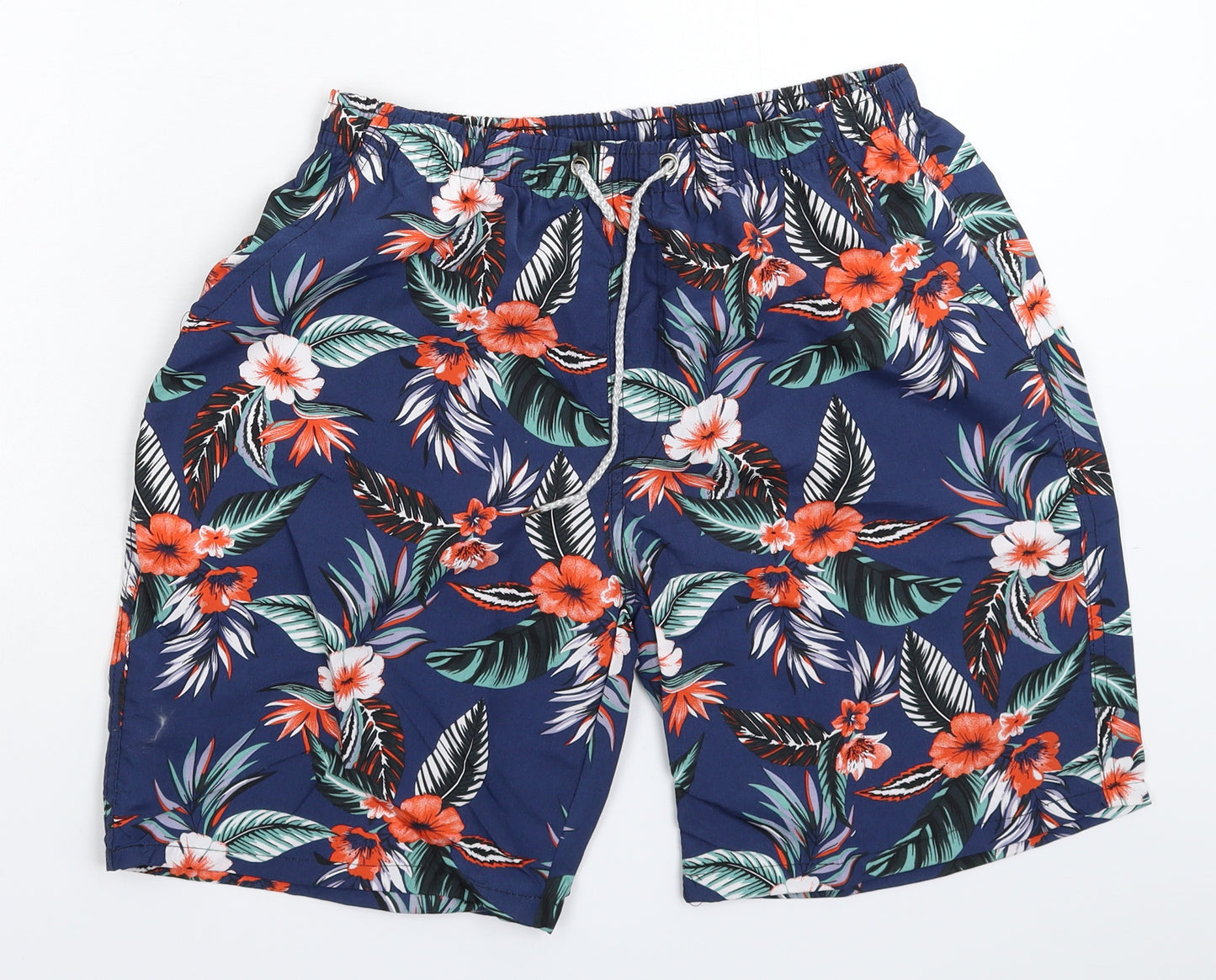 Preworn Mens Blue Floral  Bermuda Shorts Size 32