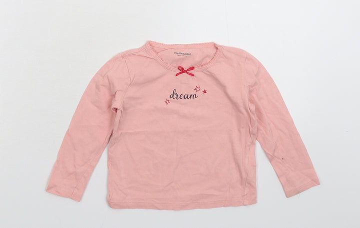 Vertbaudet Girls Pink Basic T-Shirt Size 3 Years