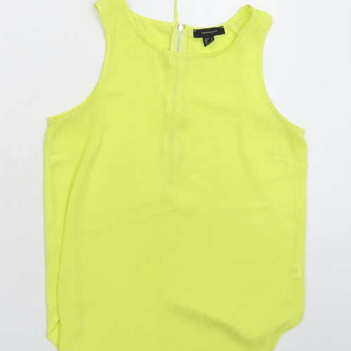 Atmosphere Womens Yellow  Satin Basic Tank Size 12