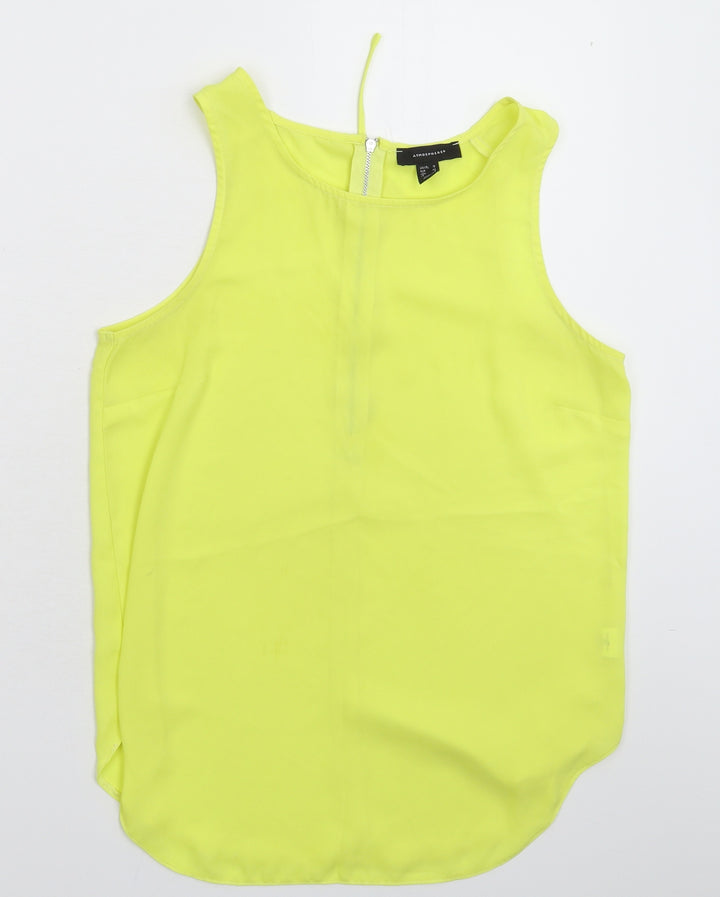 Atmosphere Womens Yellow Satin Basic Tank Size 12