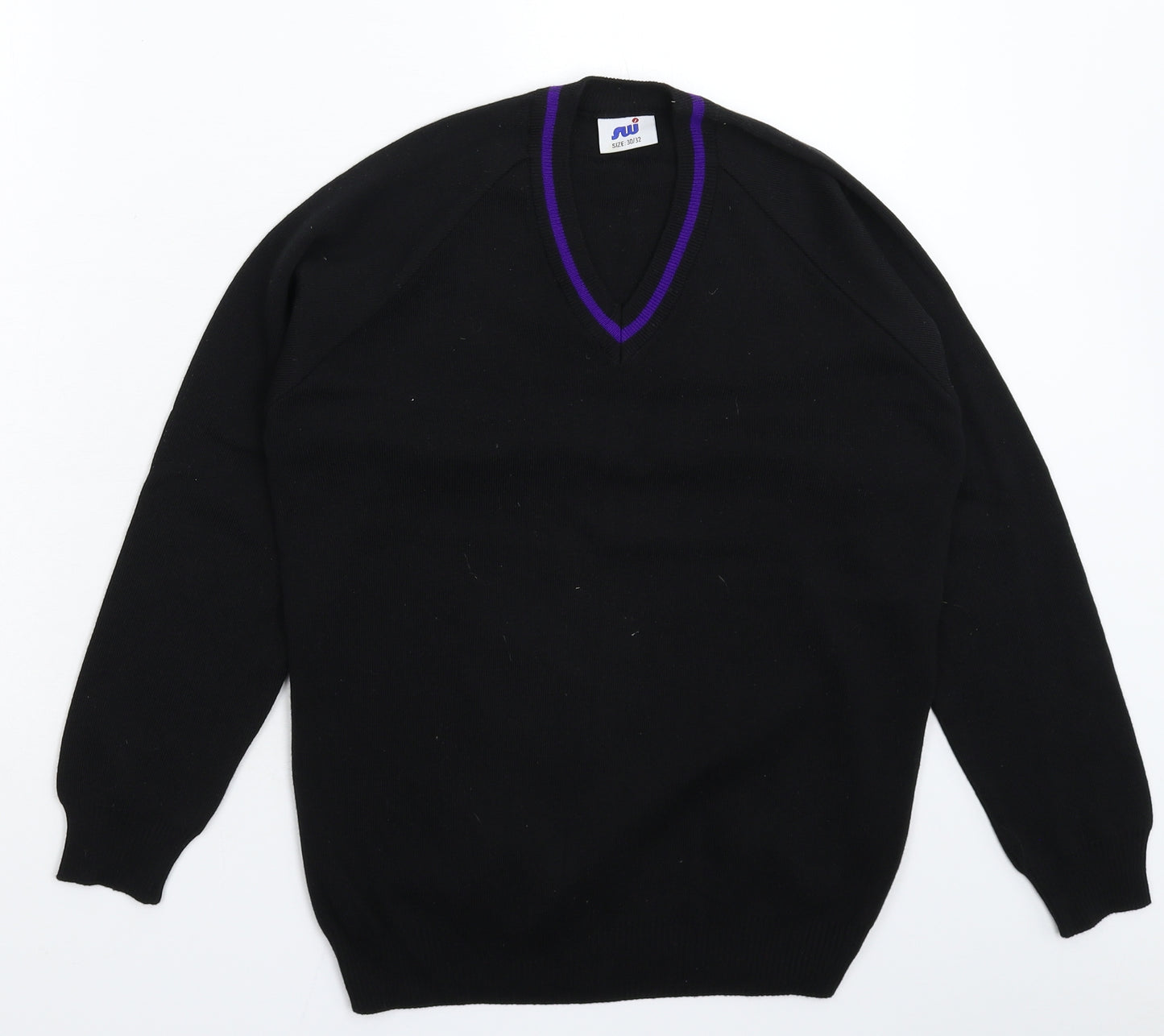 Swi Womens Black  Knit Pullover Jumper Size XS