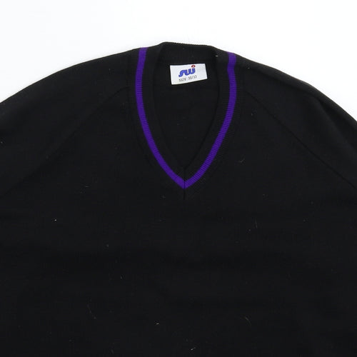 Swi Womens Black  Knit Pullover Jumper Size XS