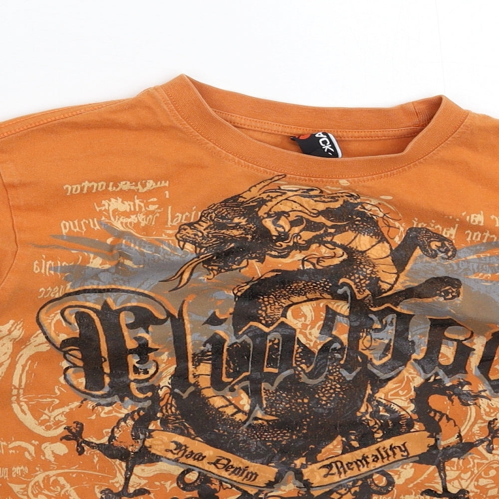 Backflips Boys Orange   Basic T-Shirt Size 9-10 Years