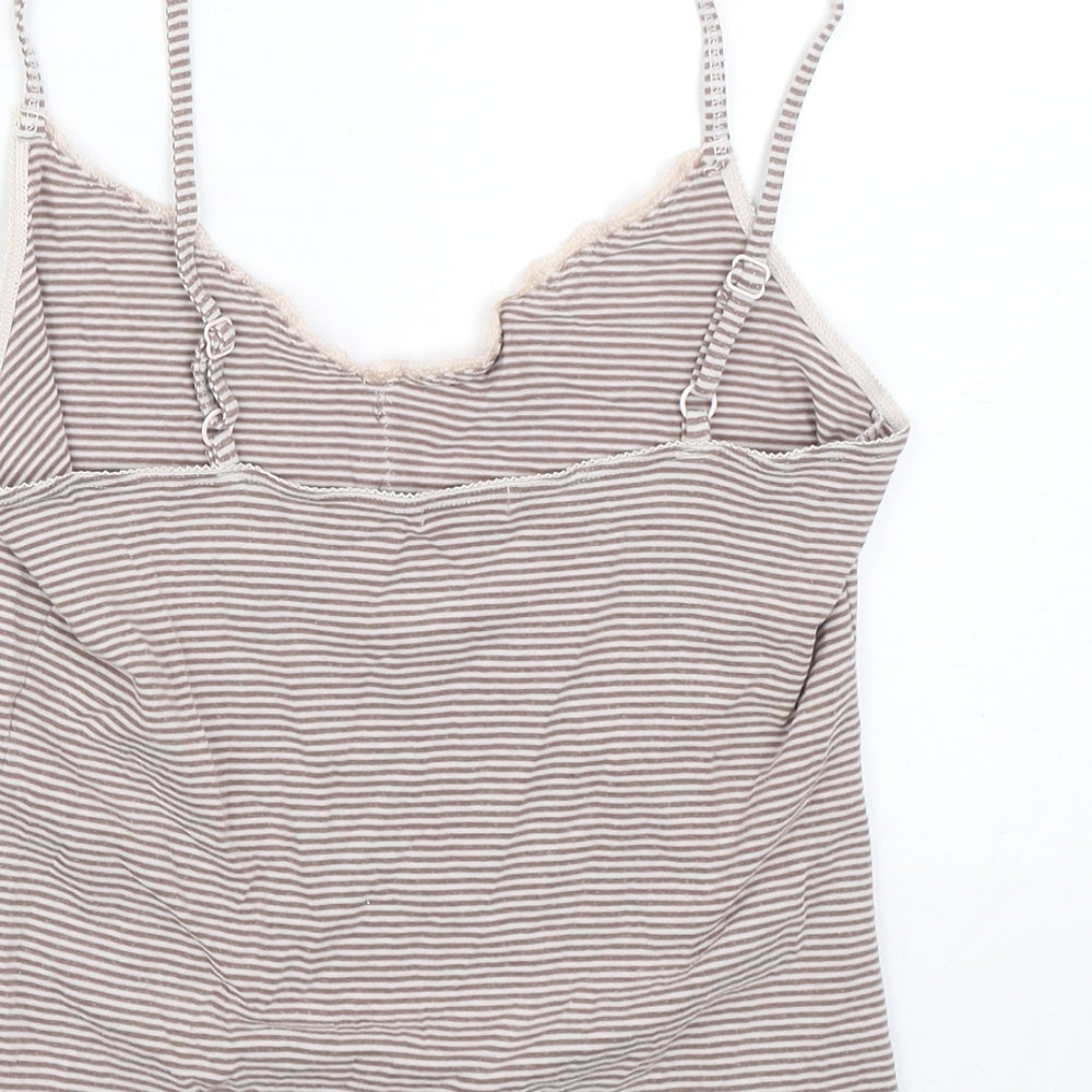 NEXT Womens Brown Striped  Top Pyjama Top Size 12