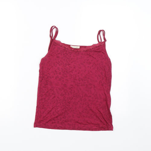 Htown Womens Pink Animal Print  Basic Tank Size S