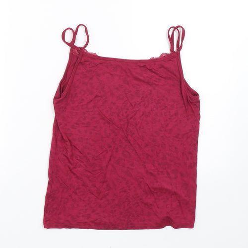 Htown Womens Pink Animal Print  Basic Tank Size S