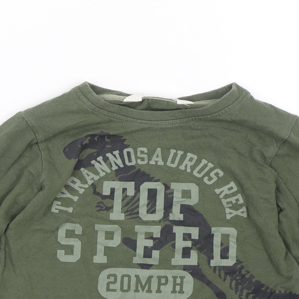 H&M Boys Green   Basic T-Shirt Size 2-3 Years  - Dinosaur