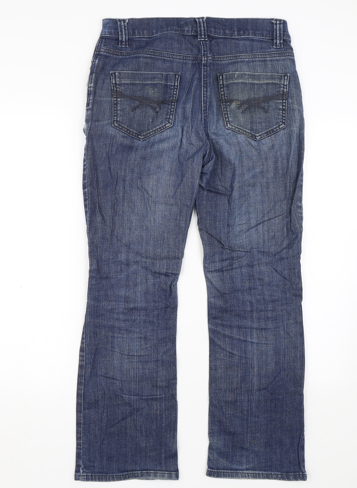 M&S Womens Blue  Denim Straight Jeans Size 10 L26.5 in