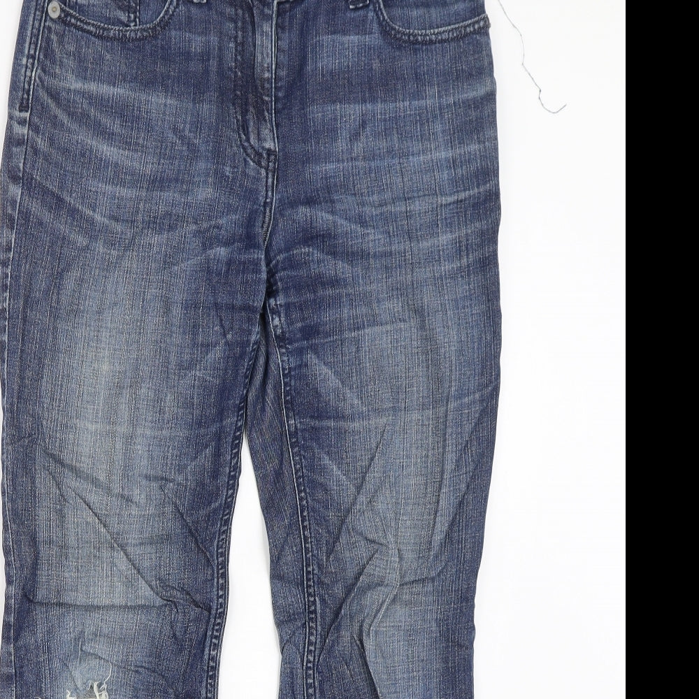 M&S Womens Blue  Denim Straight Jeans Size 10 L26.5 in