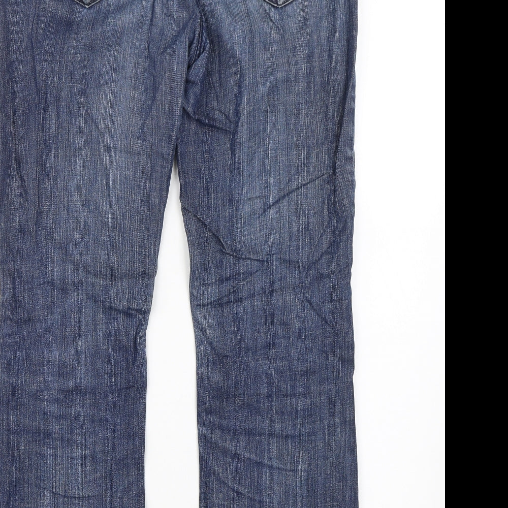 M&S Womens Blue  Denim Straight Jeans Size 10 L26.5 in