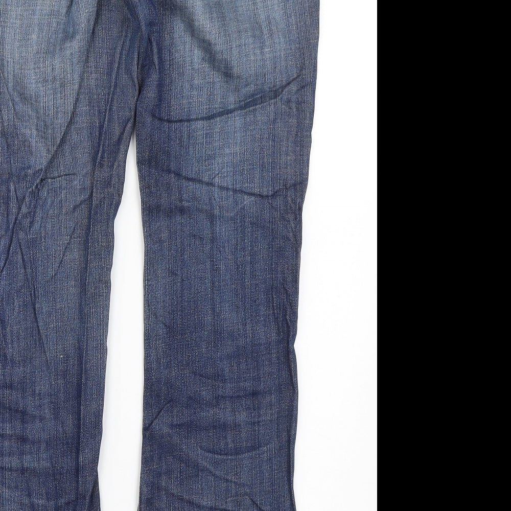 M&S Womens Blue  Denim Straight Jeans Size 10 L27 in