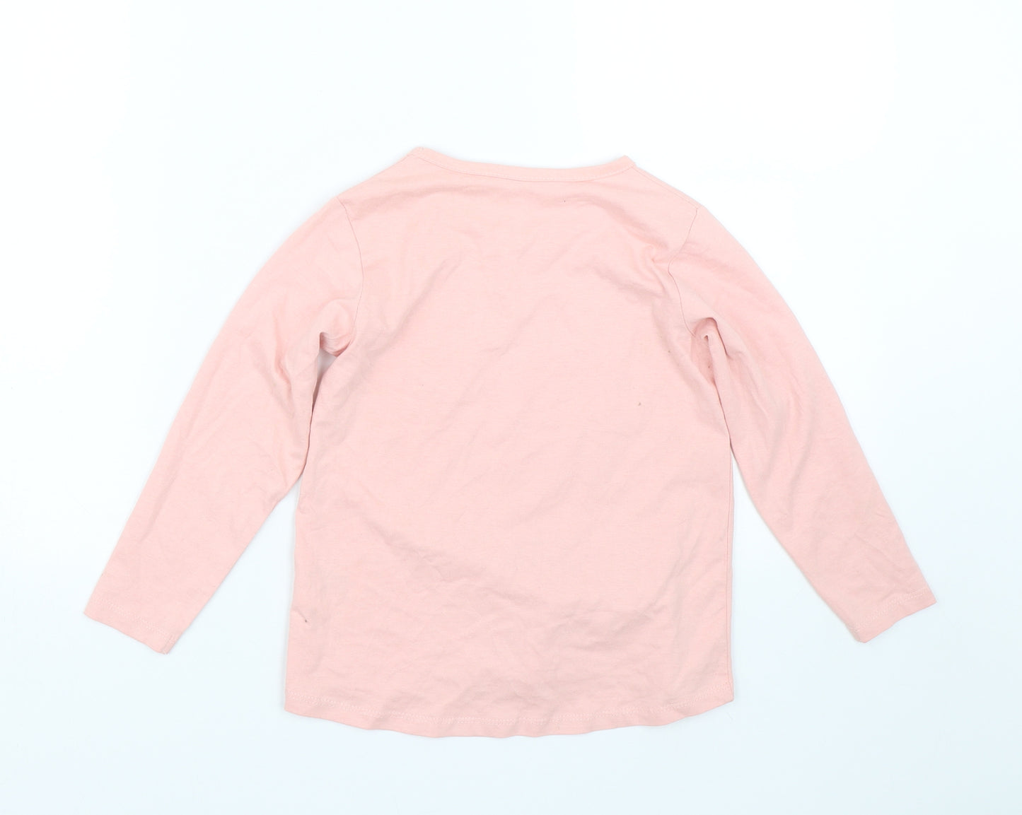 Neon sheep Girls Pink   Basic T-Shirt Size 3-4 Years