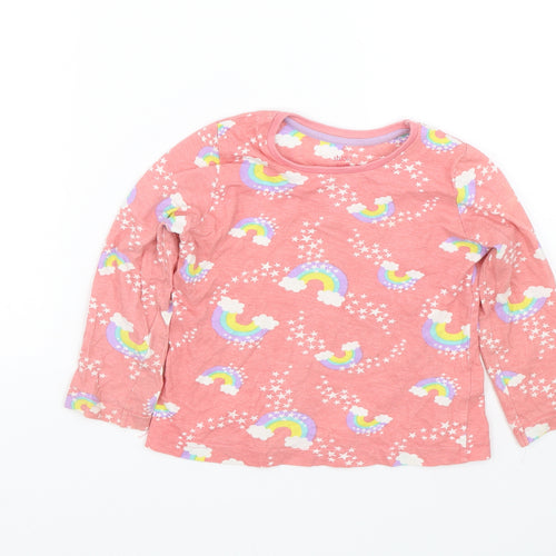 Studio Girls Pink   Basic T-Shirt Size 5-6 Years  - Rainbow